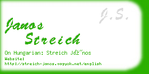 janos streich business card